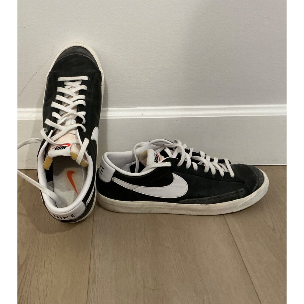 Nike Blazer Vintage Low 77 Men's Black White Casual Shoes Sneakers - Size 13